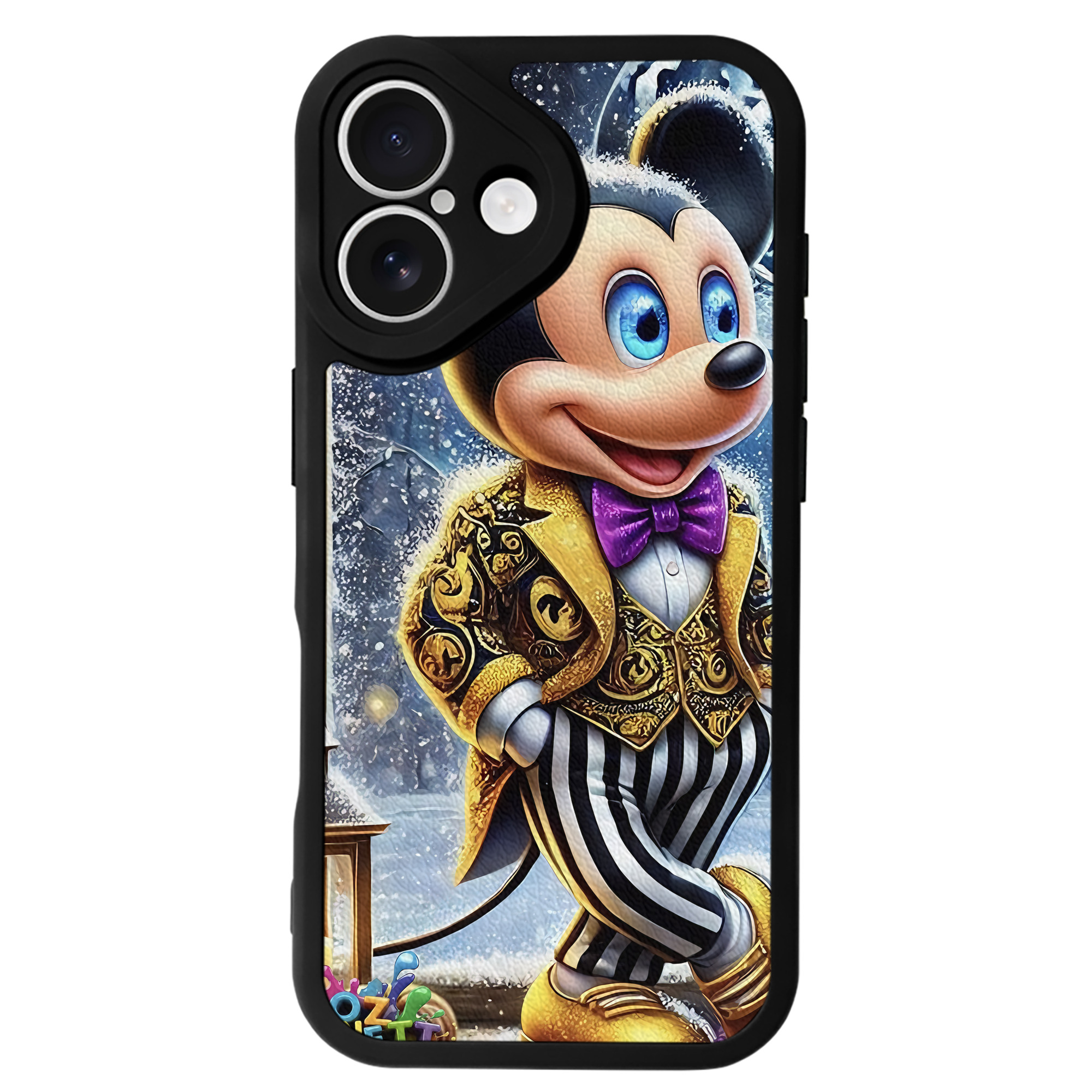 （画像用） ミッキーマウス Mickey Mouse 【iPhone 16シリーズ対応】シリコンスマホケース（レザー調） 材質：シリコン